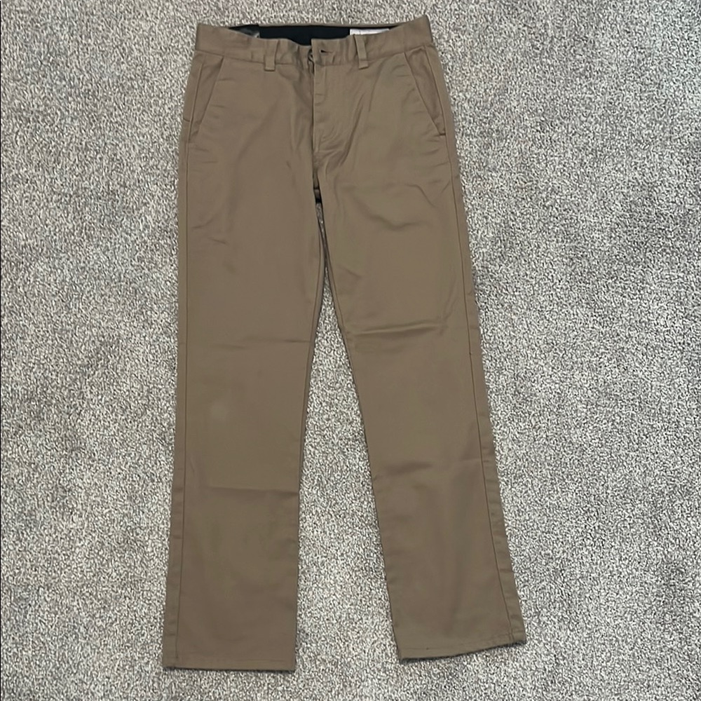 Volcom Boys Khaki Chinos Classic Straight-Leg